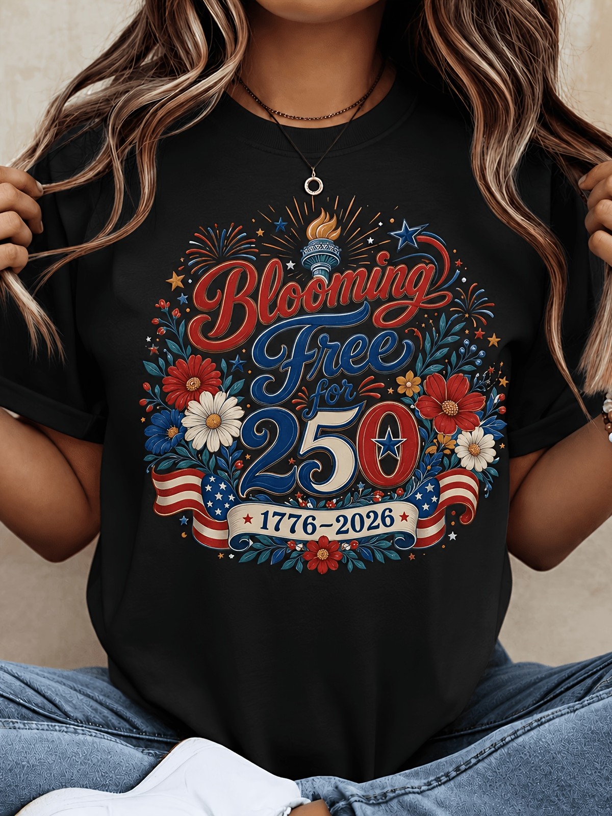 Blooming Free 250 Years Liberty – 1776-2026 Patriotic Floral Fireworks