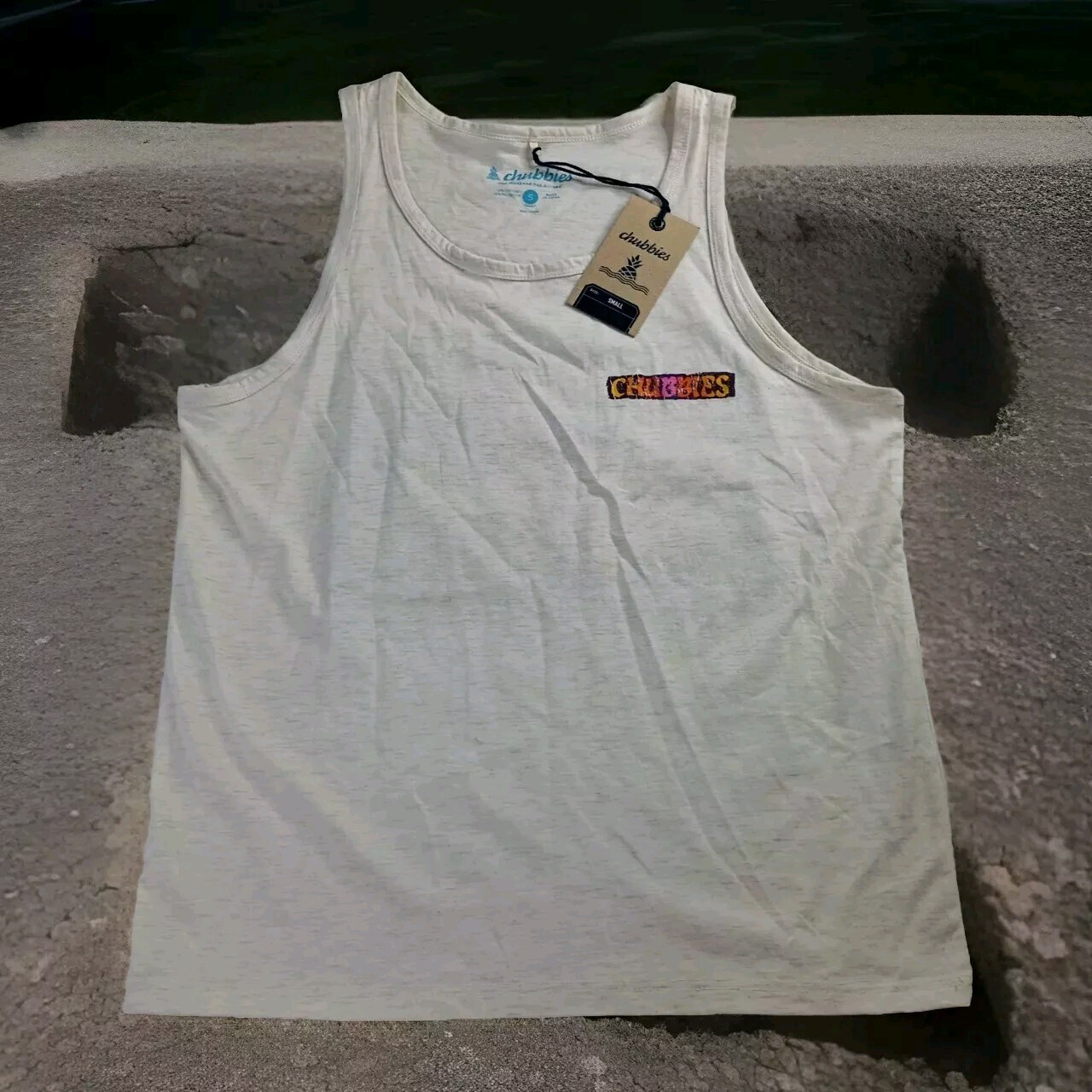 Chubbies Men’s The Wind Slammer Tank Top Graphic Sunset Waves Size S New W/ Tag