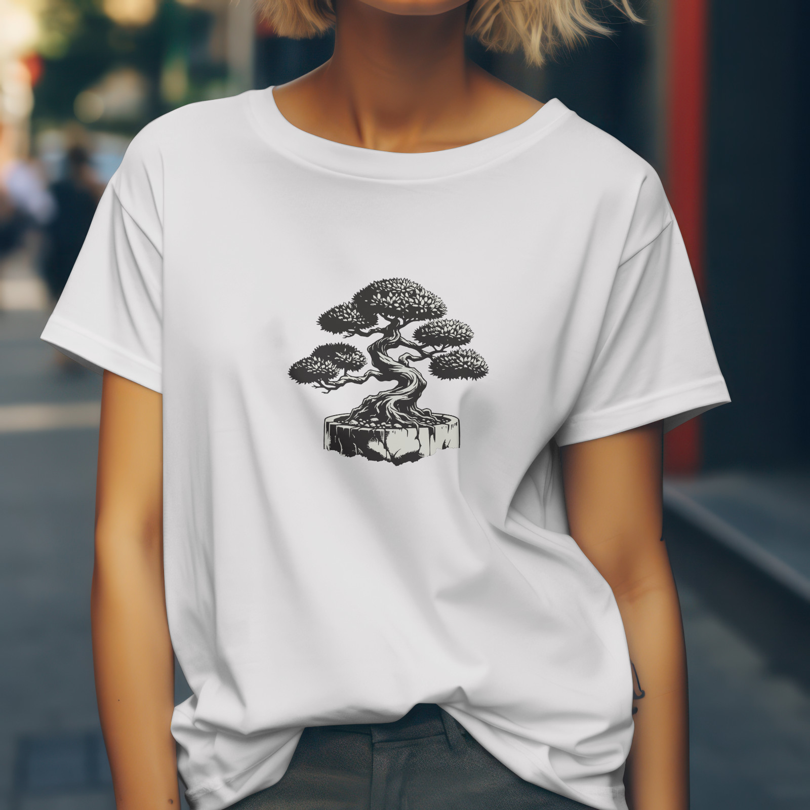 Japanese Bonsai Tree T Shirt Minimalist Zen Nature Art Graphic Unisex Tee