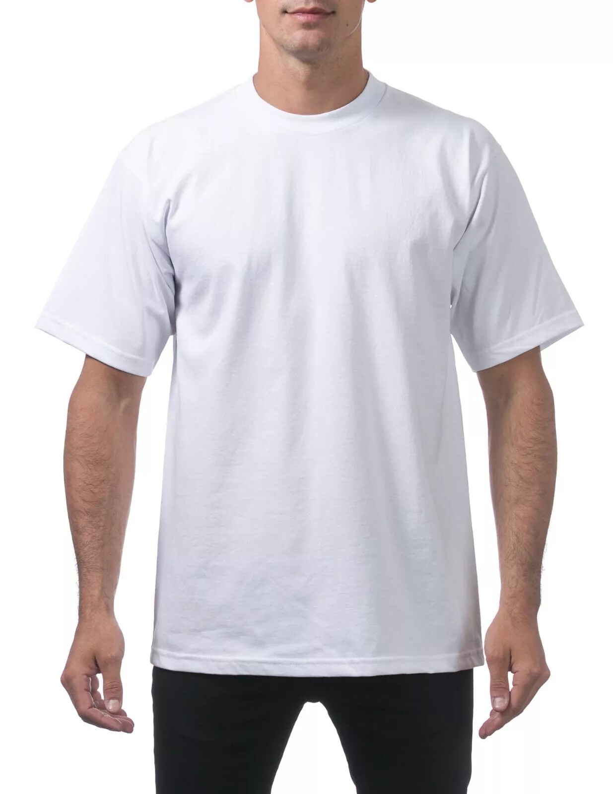 6 Pack ProClub Pro Club Mens Heavyweight White Short Sleeve T-Shirts Cotton Tees