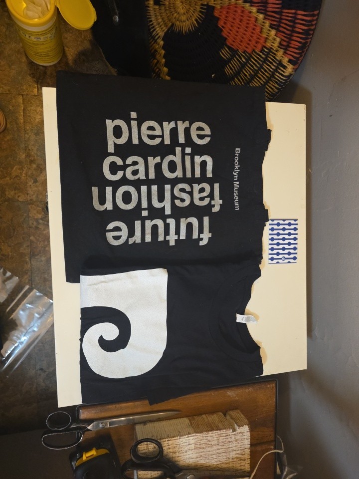 Rare Black +White Pierre Cardin logo tshirt, Tote & Magnet Brooklyn Museum