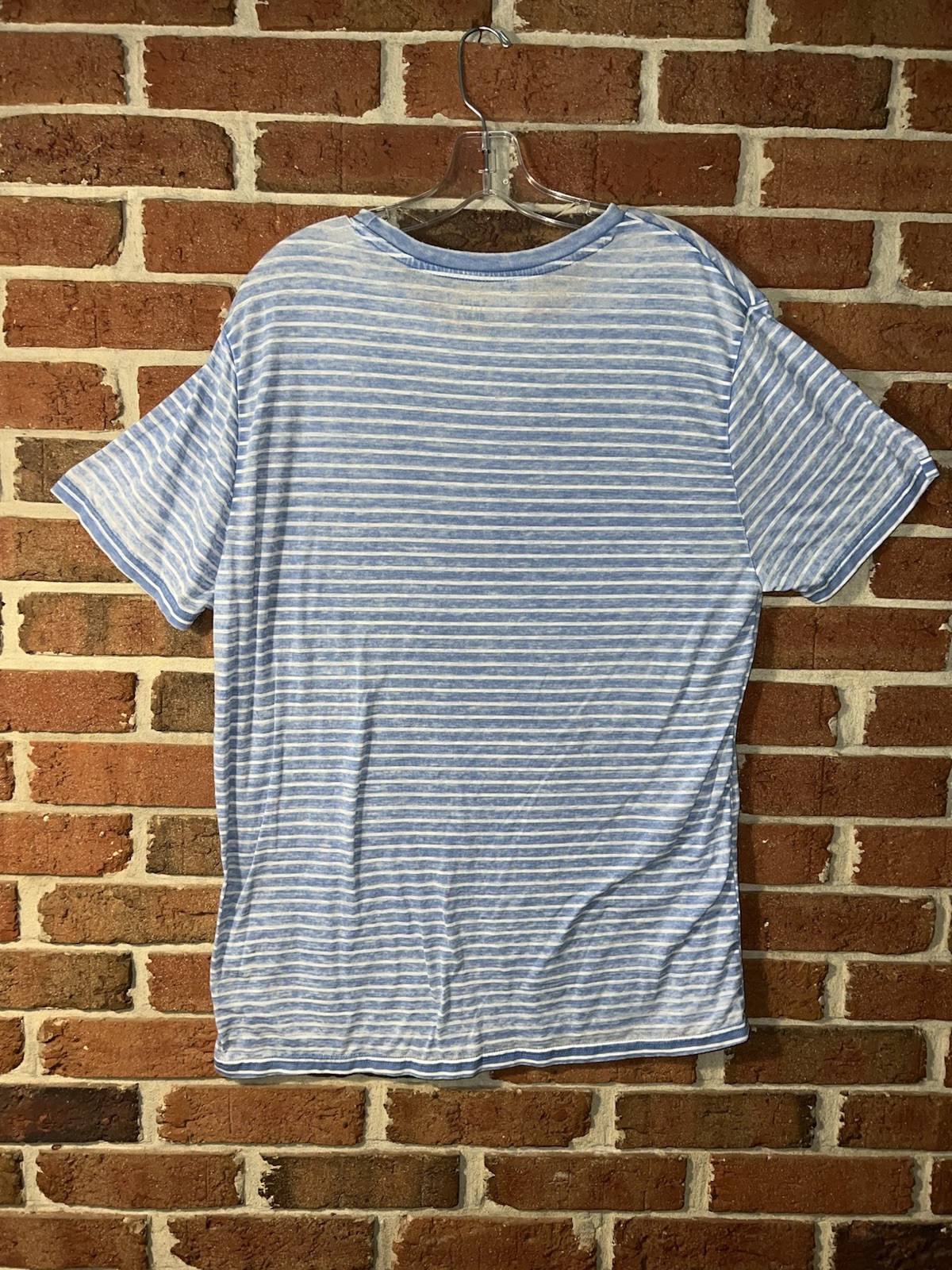 True Craft Men’s Blue Striped T-Shirt Tee Soft Thin Size XL