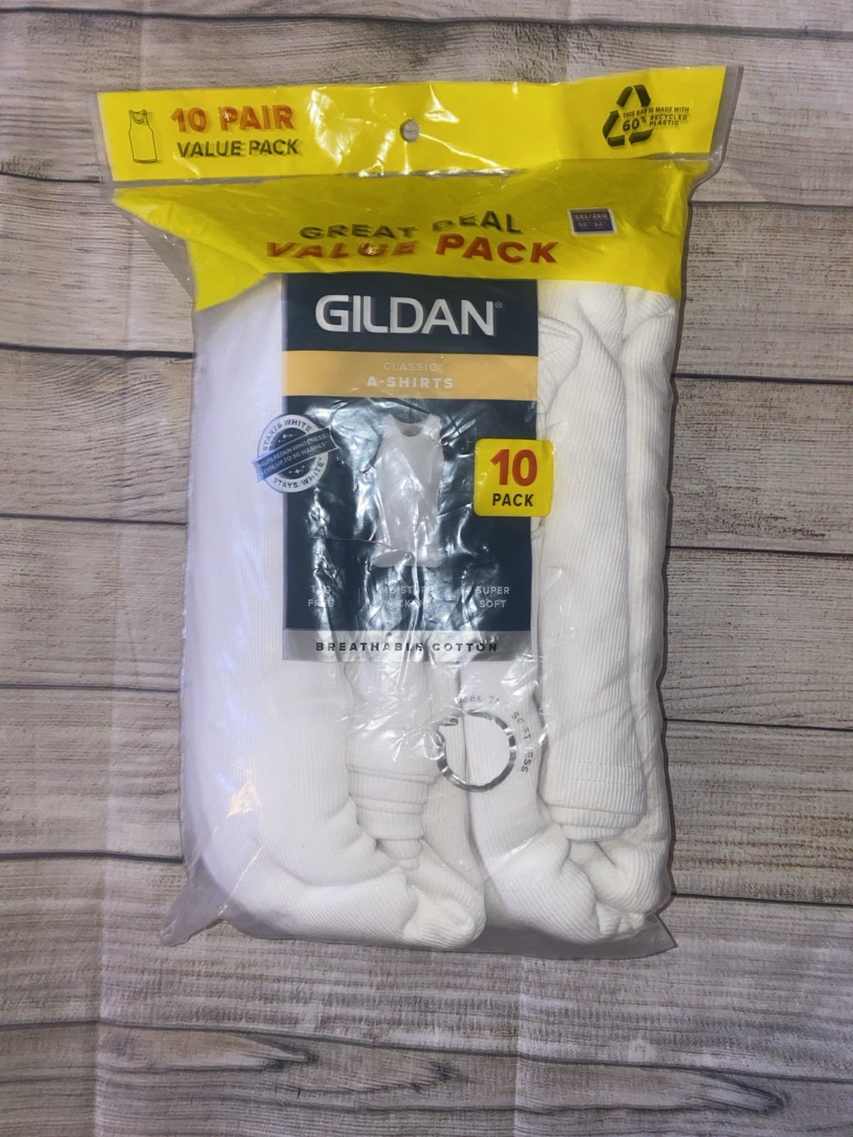 New Gildan White A – Shirt 2XL 50 – 52 Men’s 10 Pack Under Shirts Summer NIP