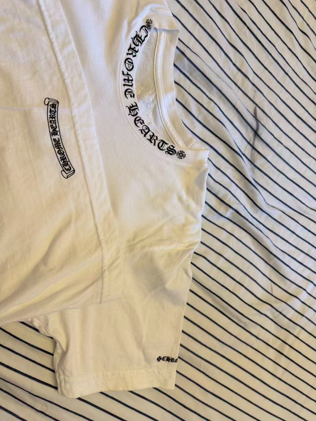 Authentic Chrome Hearts F You Neck Logo T Shirt Size L/S, White and Black colour