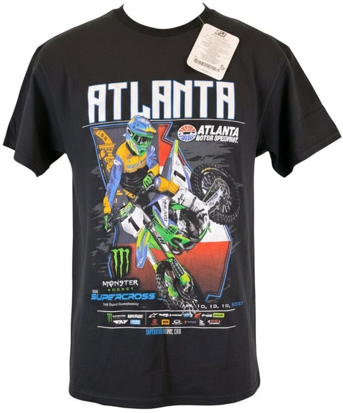 AMA SUPERCROSS T SHIRT MENS SZ. M BLACK 2021 ATLANTA MOTOR SPEEDWAY RACING NEW