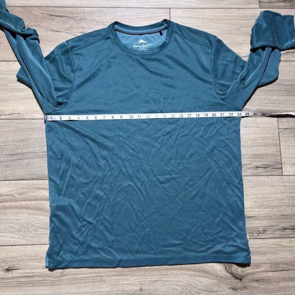 Tommy Bahama Mens Crew Neck Long Sleeve Tencel Modal Shirt Size L Green