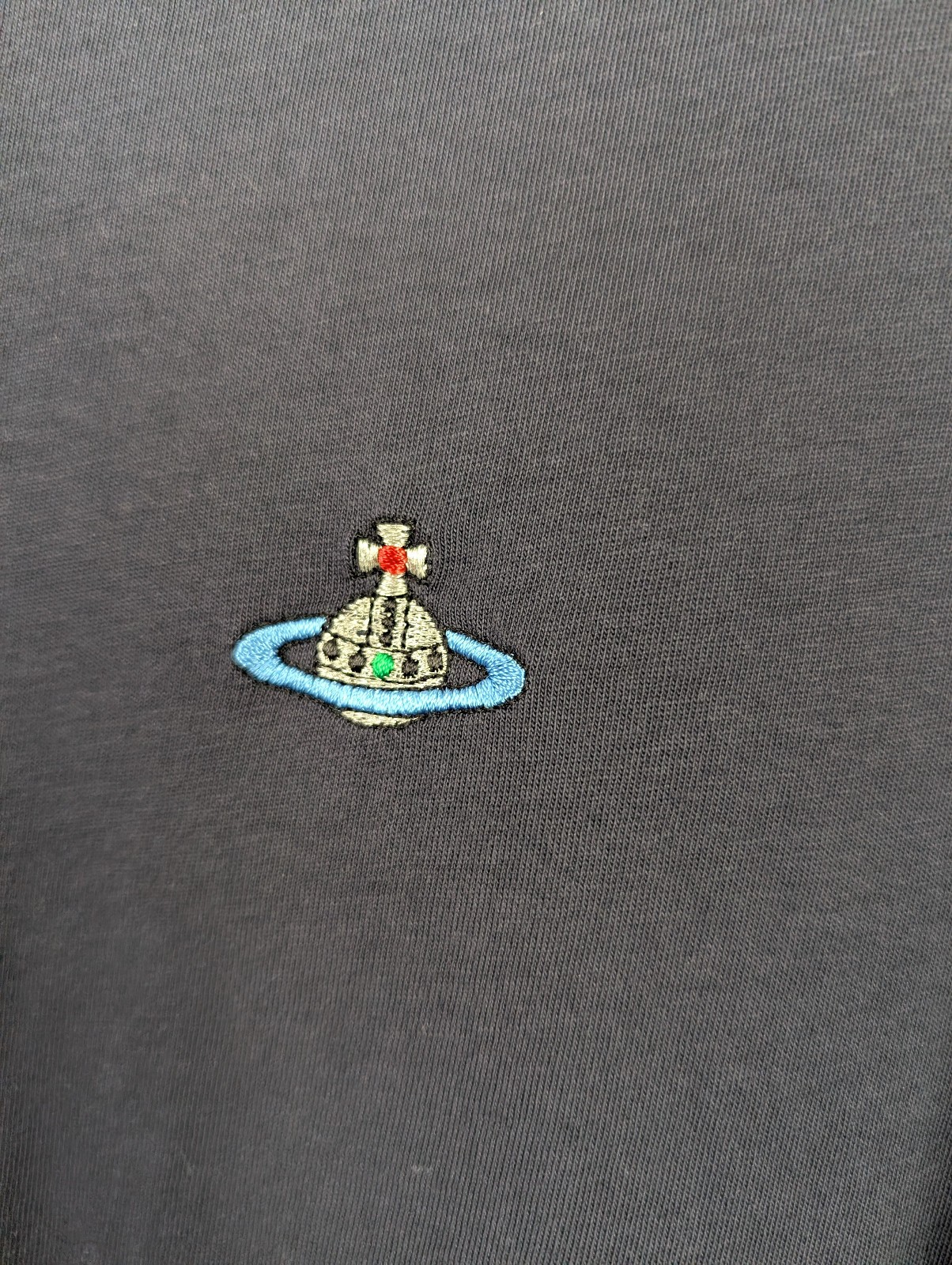 Vivienne Westwood Man T-Shirt Mens XL Blue Orb Logo Casual Short Sleeve Cotton