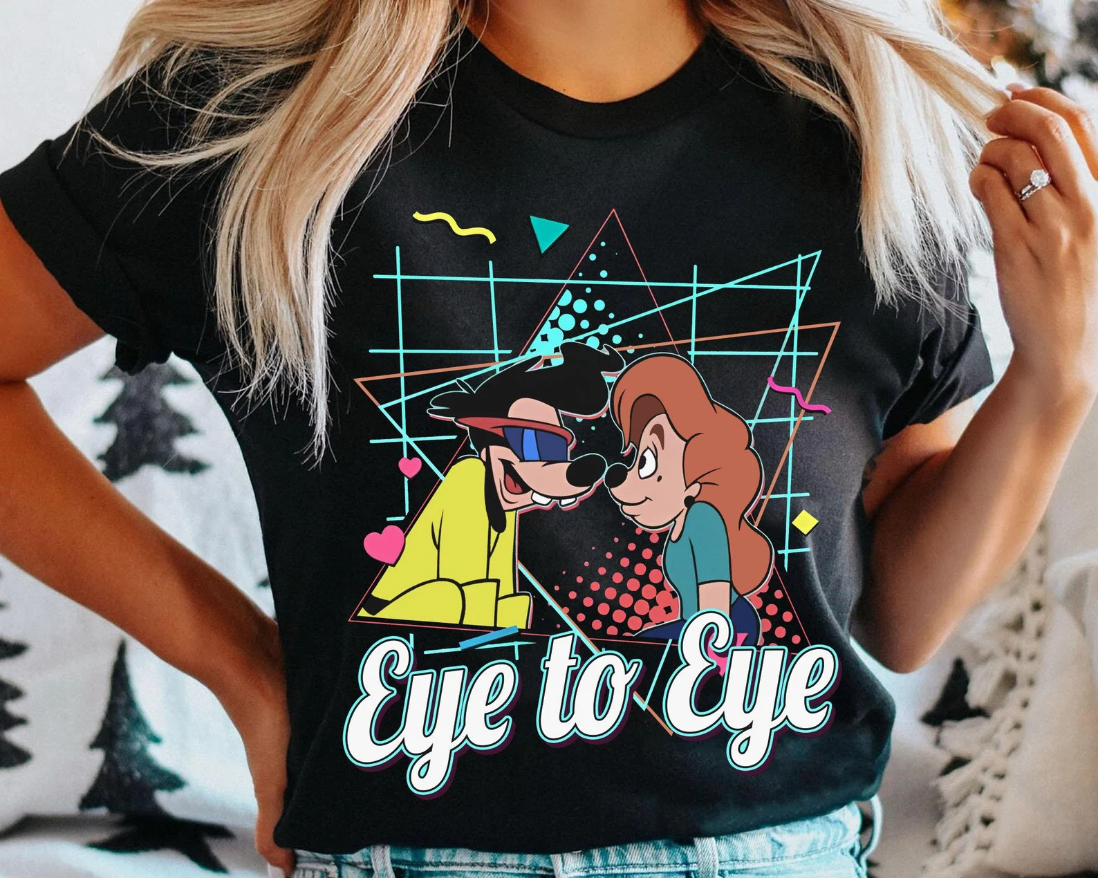Powerline Roxanne Eye To Eye Goofy Movie Couple Disney T-shirt