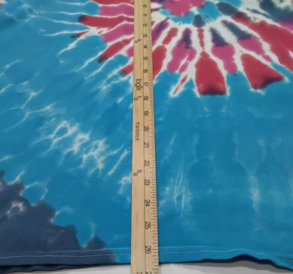 New Tie Dye Men’s T-Shirt Red Blue Adult Medium Multicolor Summer Spiral