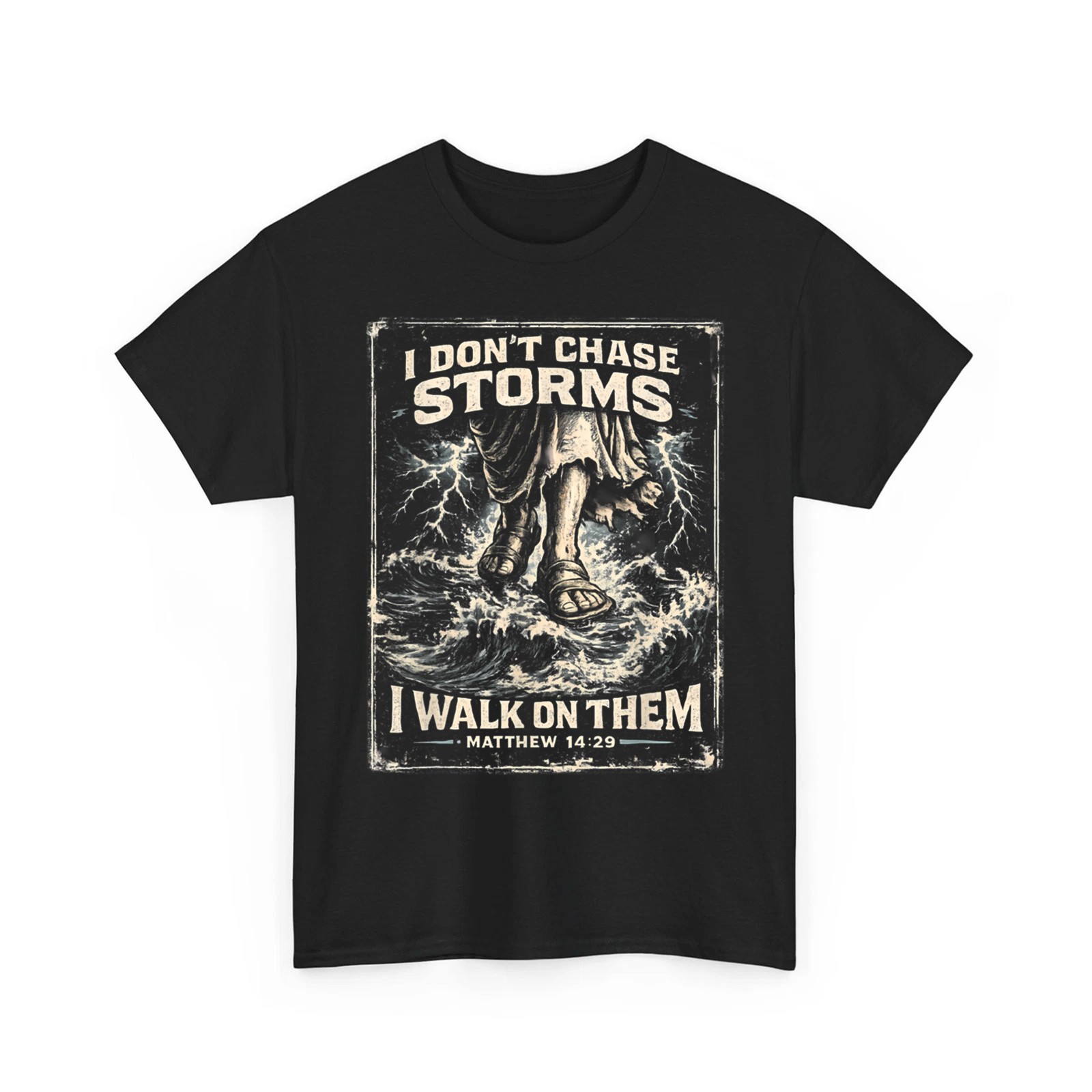 Jesus Walking on Water Matthew 14:29 Funny Christian Unisex T-Shirt