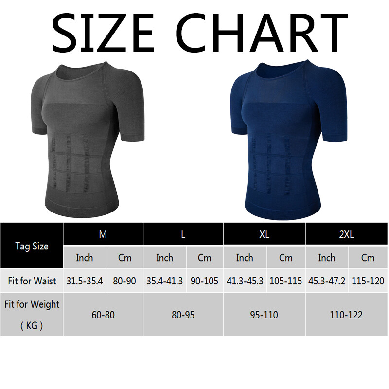 Men’s Slimming T-shirt Weight Loss Body Shaper Tank Tops Chest Compression Shirt