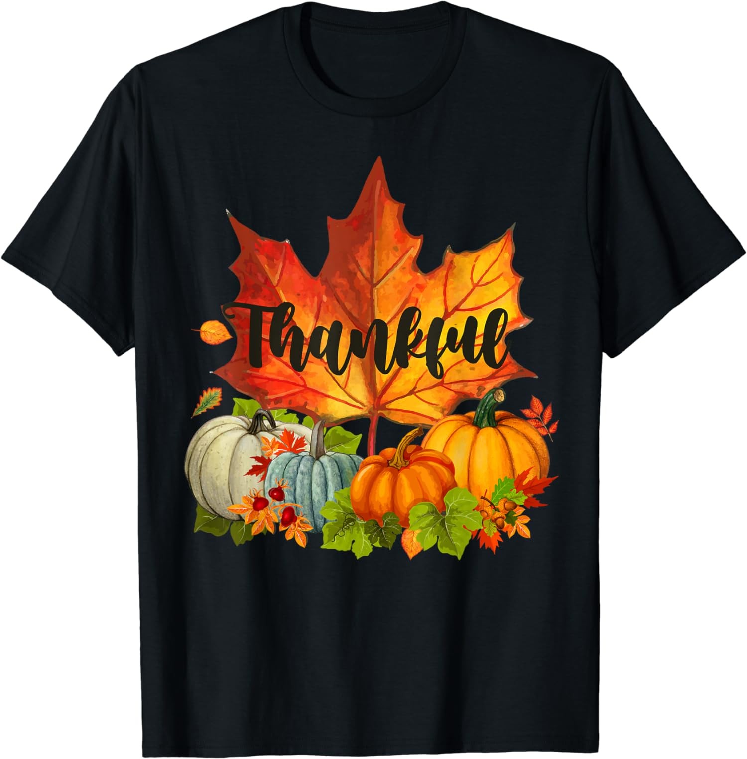 Happpy Thanksgiving Day Autumn Fall Maple Leaves Unisex T-Shirt, Friends Gift