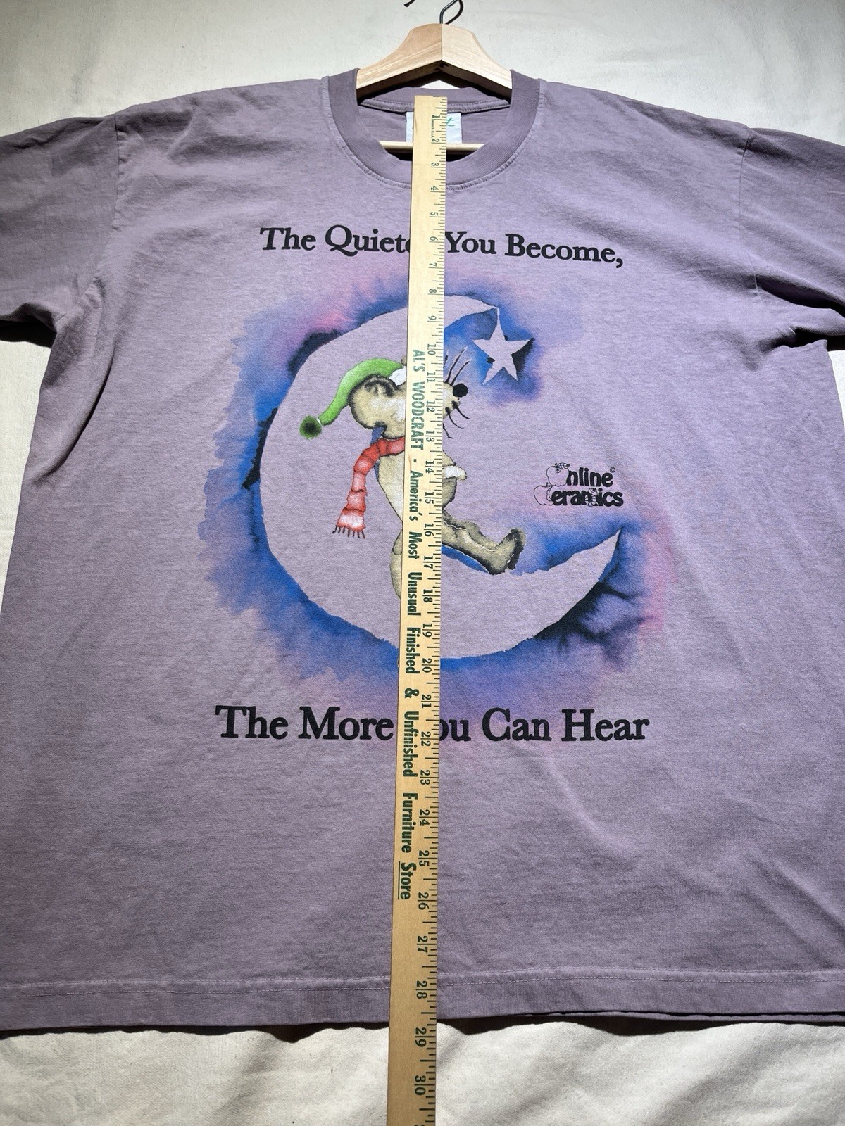 Online Ceramics T Shirt Mouse On The Moon Size XL The Quieter You Become Purple