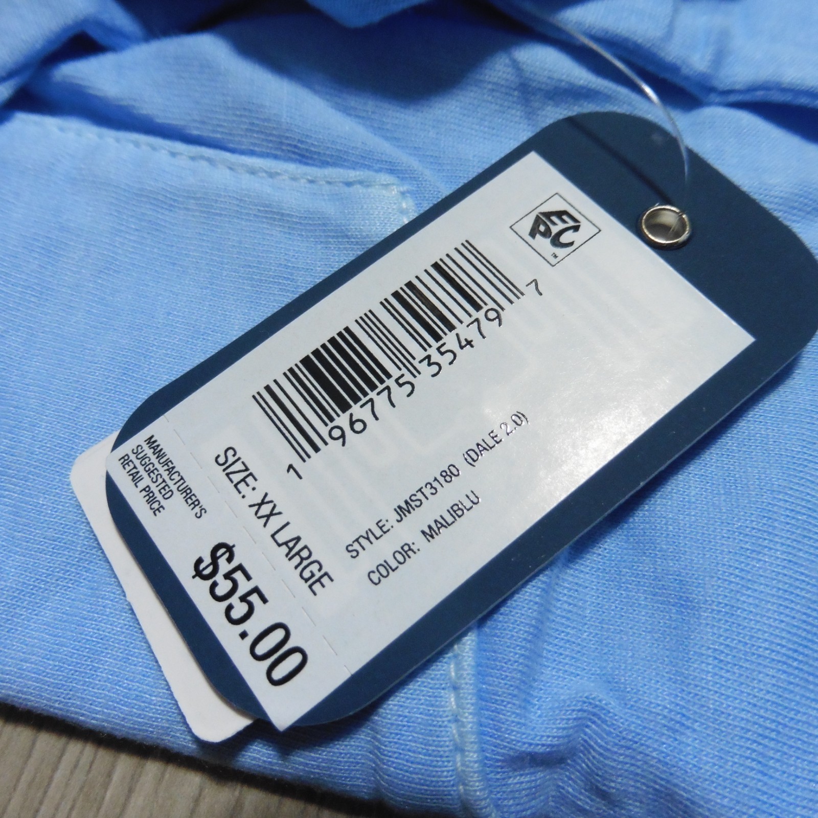 JOHNNIE-O Mens 2XL XXL DALE 2.0 T SHIRT MALIBLU BLUE SHORT SLEEVE GOLF TEE
