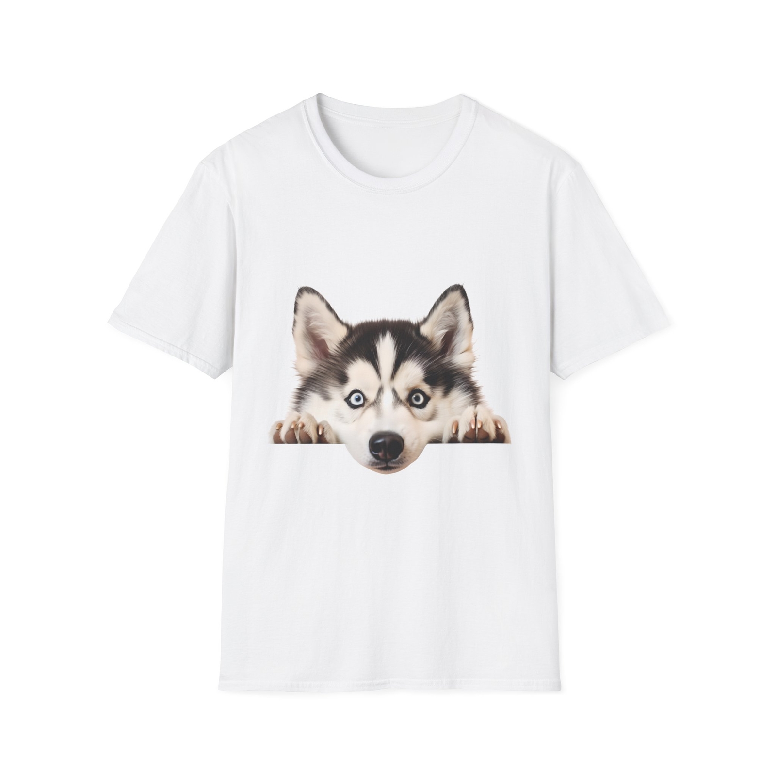 Cute Husky Face Unisex Softstyle T-Shirt, Dog Lover Gift, Casualwear, Pet Lover