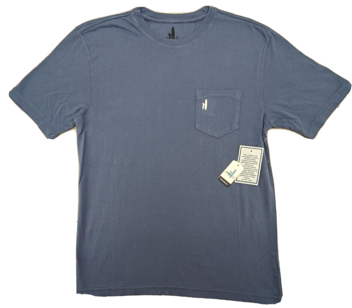 Johnnie-O T-Shirt Mens Small Blue SS Surfing 🏄 Patriotic Flag Crew Neck