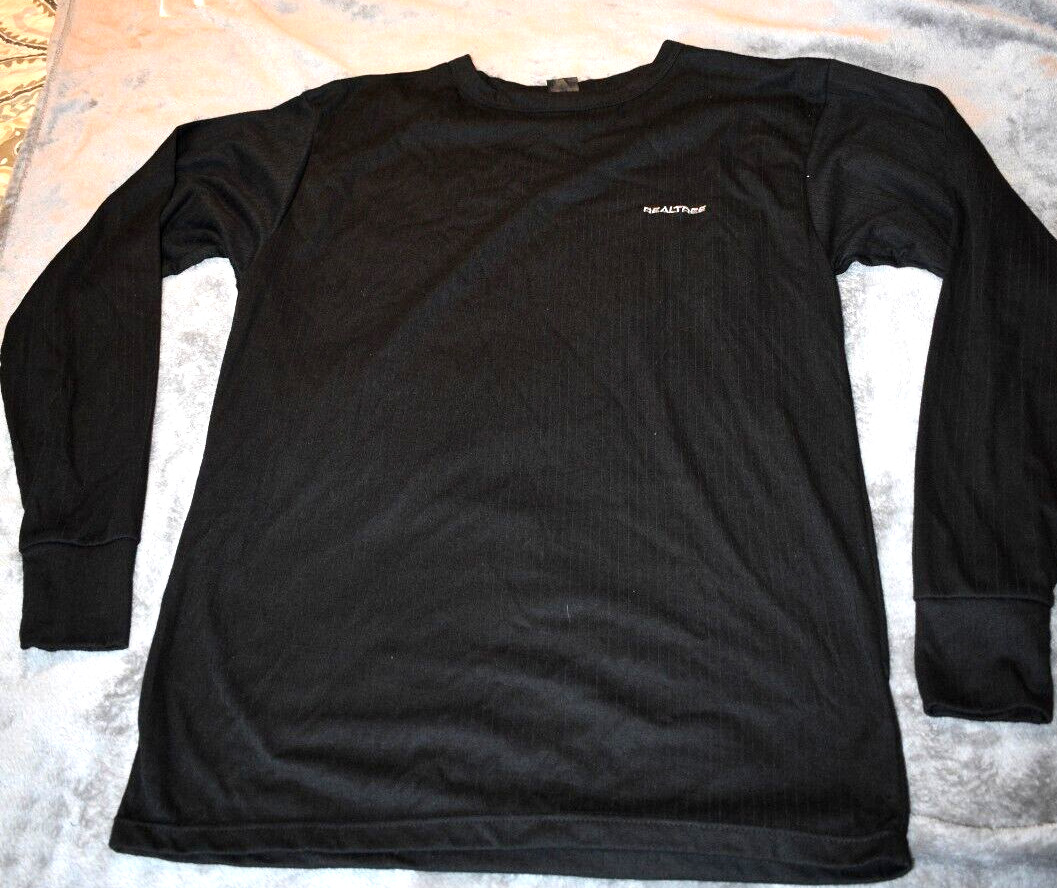 REALTREE L/S T-Shirt Charcoal Color By Leg Apparel.Cuff Sleeves.XXL.100%Polyeste