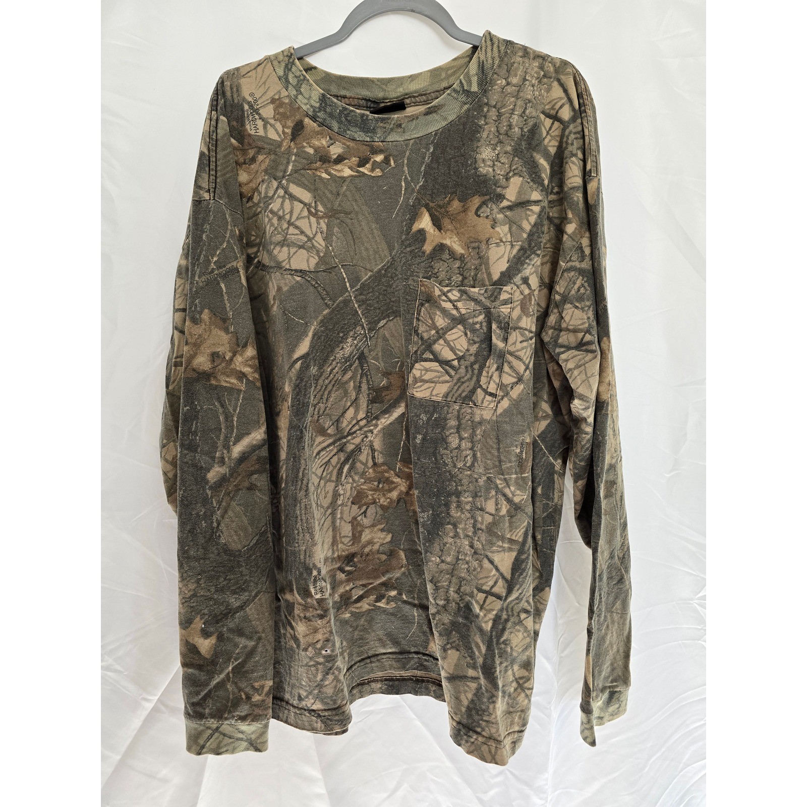 Liberty Mens Camouflage Long Sleeve Pocket T Shirt RealTree Hardwoods XXL