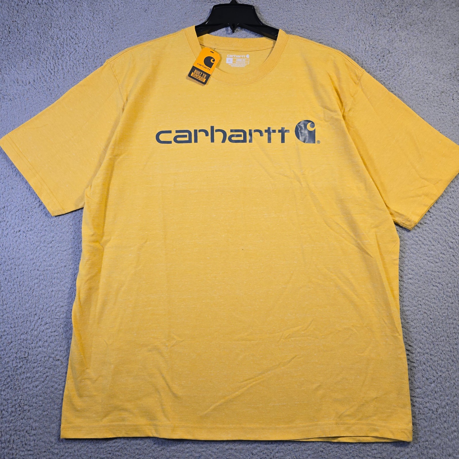 Carhartt Shirt Mens XL Yellow Work Wear Outdoors Loose Fit Casual Logo Work NWT