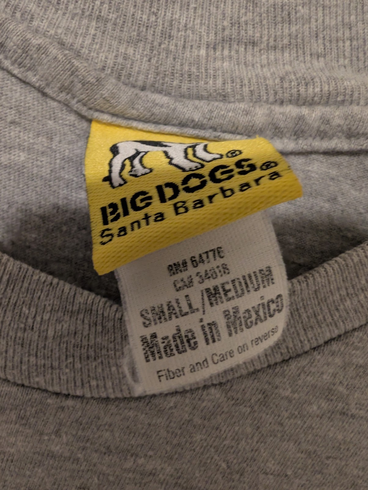Big Dogs Harry Potter Parody Graphic Print T-Shirt Gray S/M Crew Neck Vintage
