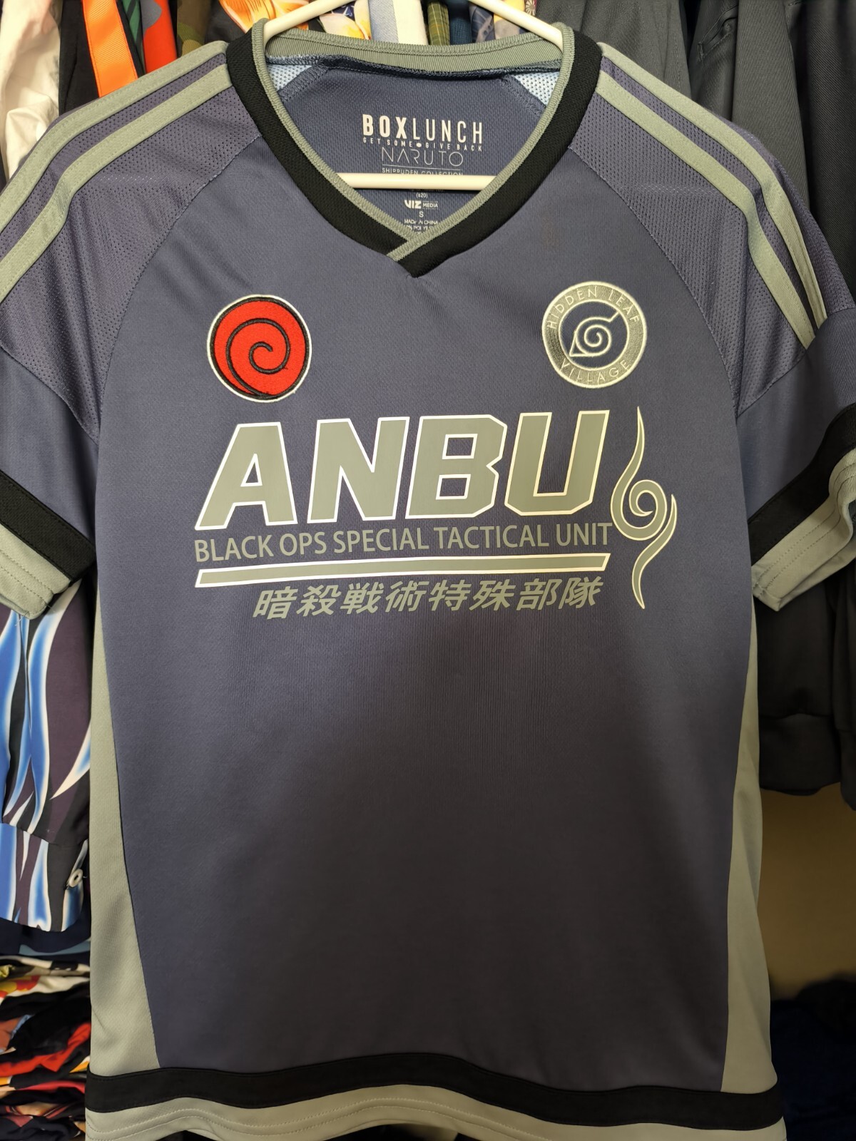 Boxlunch Naruto kakashi black ops tactical anime cosplay soccer jersey shirt