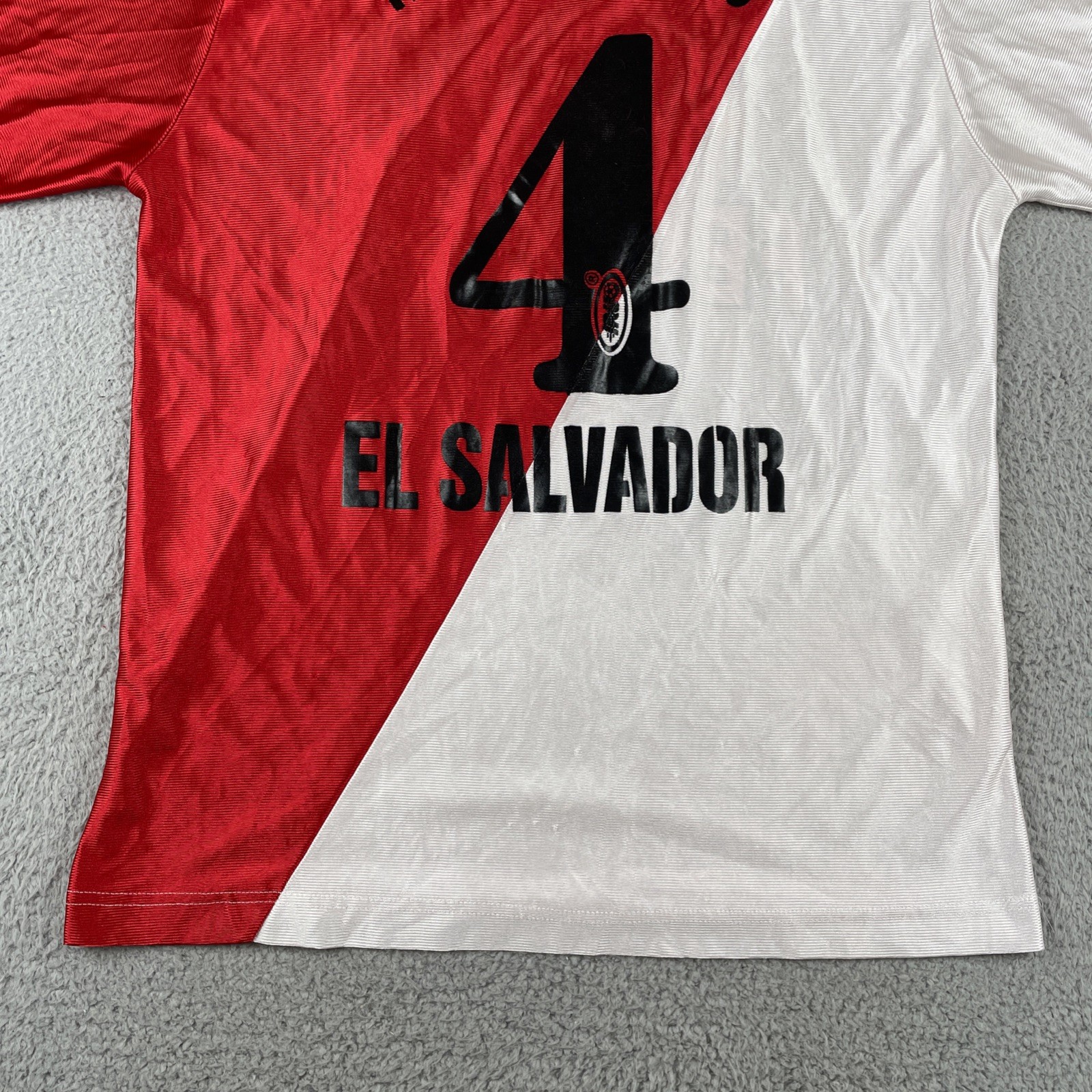 Vintage F.C. Estanzuelas Futbol Club El Salvador XL Red Jersey #4 ASM Fed-com