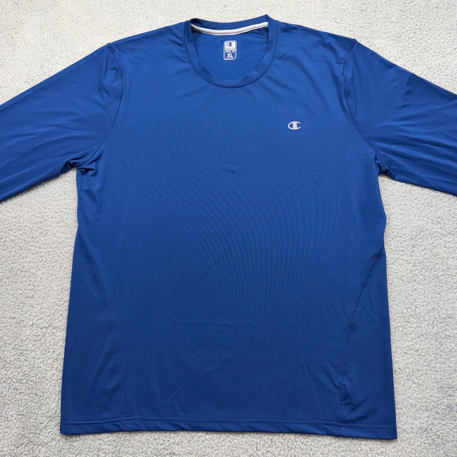 Champion Double Dry 516374 Mens XL Blue L/S Polyester/Spandex Performance Shirt