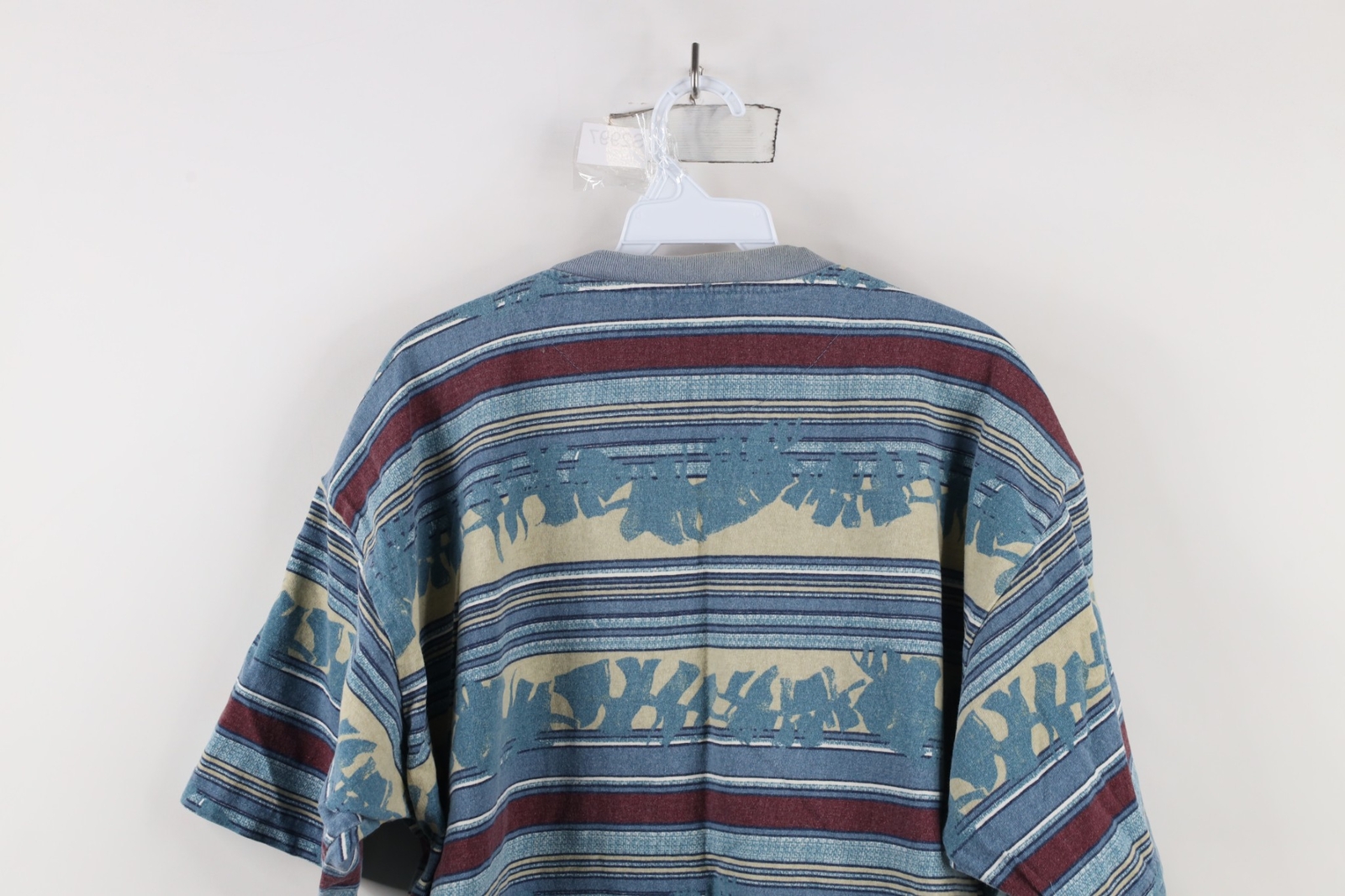 Vtg 90s Streetwear Mens Large Distressed Striped Color Block T-Shirt Cotton USA