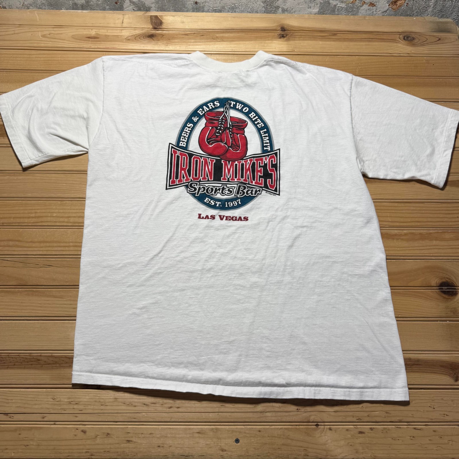 Vintage 90s Crazy Shirts Iron Mike’s Las Vegas Boxing Gloves Graphic T-Shirt 2XL