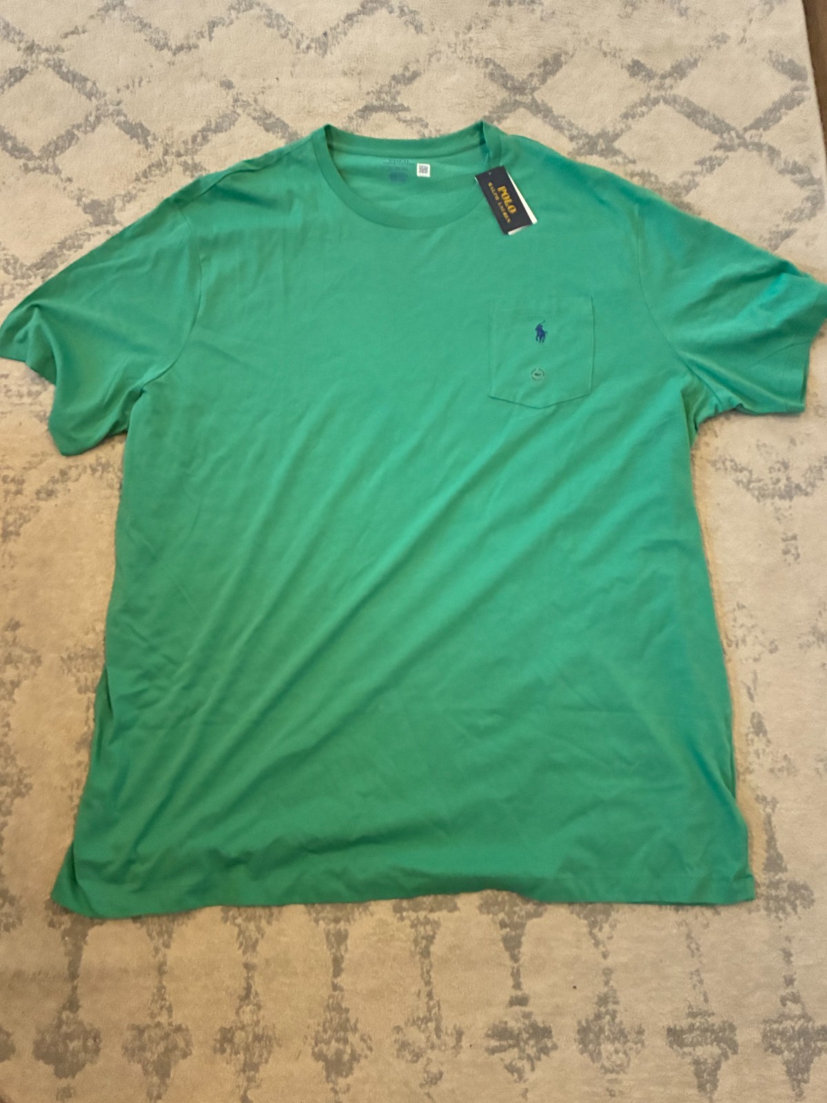 NWT Men’s 4LT Polo Ralph Lauren Big & Tall Green Crew-Neck Pocket Shirt 4XL-T