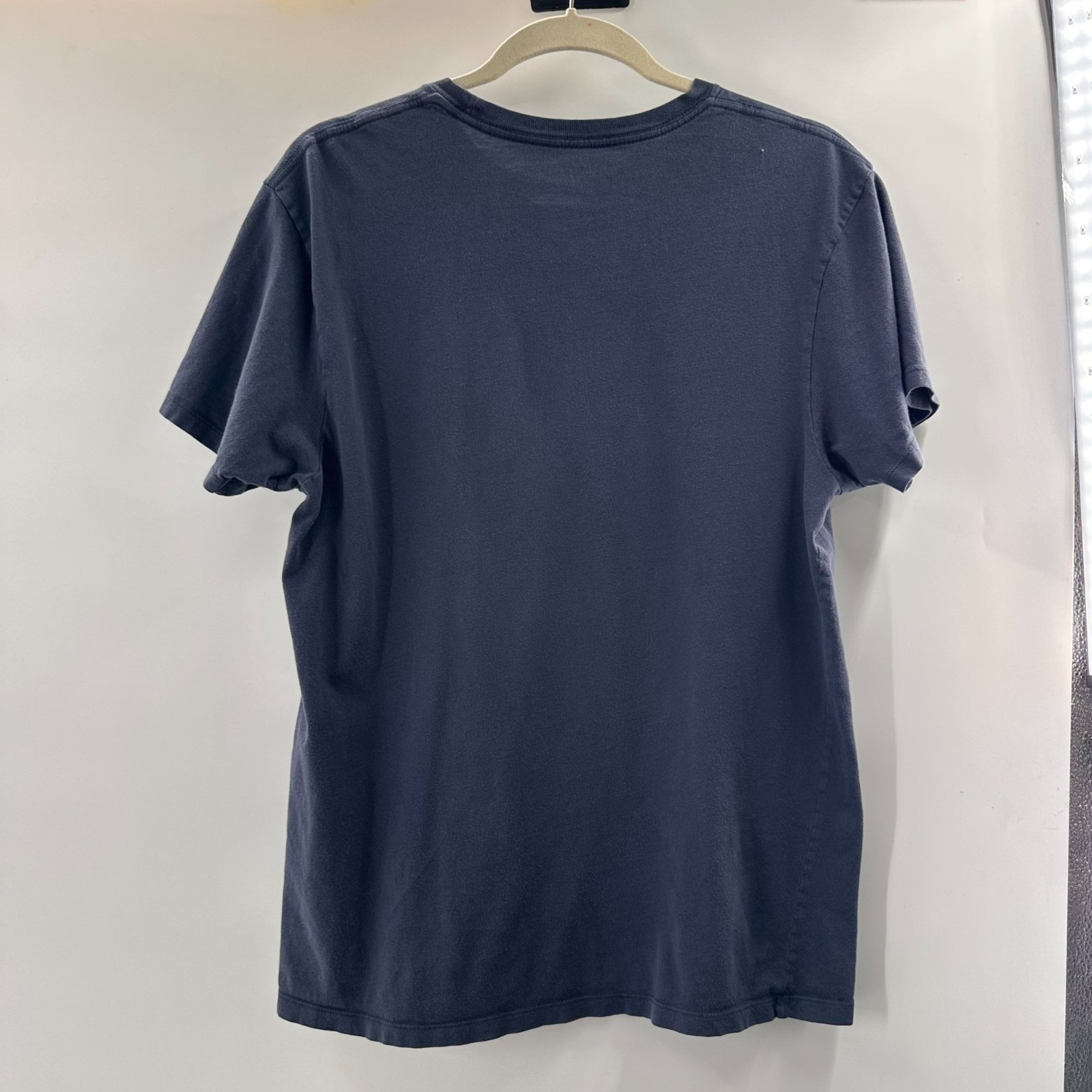 Vans Slim Fit Navy Blue T-Shirt Red Logo Graphic Medium Cotton Mens Casual Tee