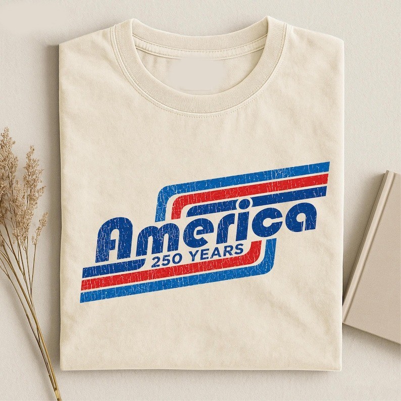 American Flag Shirt, 250 Years USA Graphic Tee, Patriotic Vintage Style T Shirt