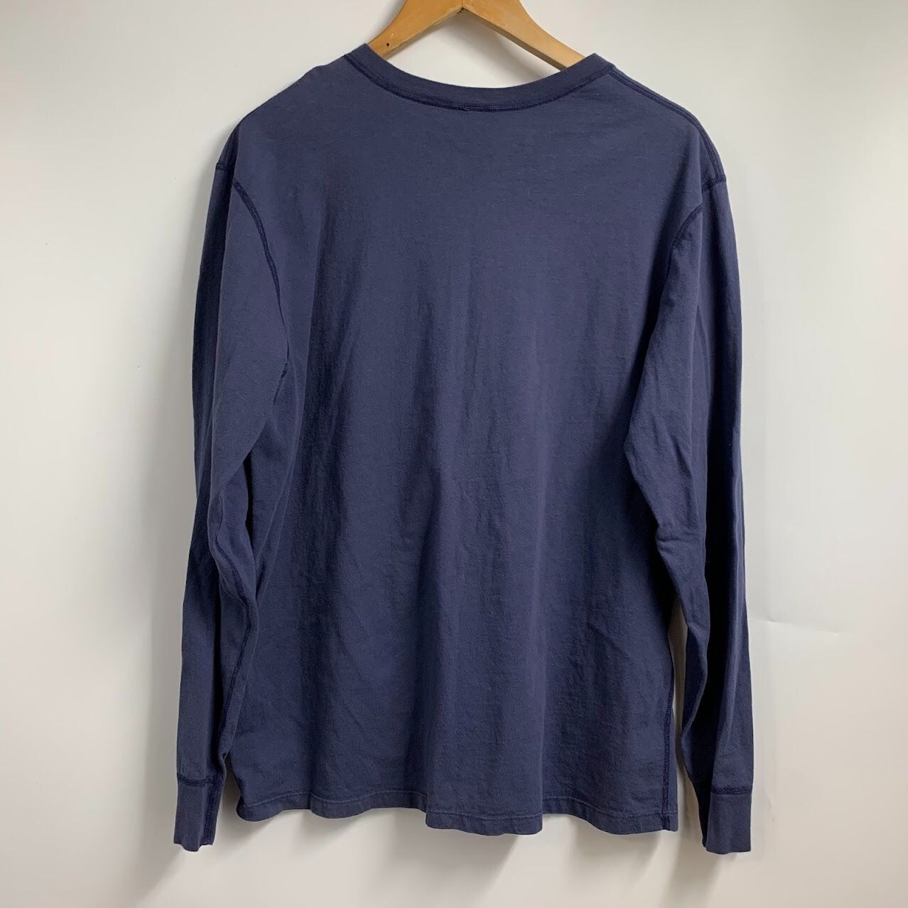 Jean Shop Men’s Crew Neck 100% Cotton Long Sleeve Pocket T Shirt Size M