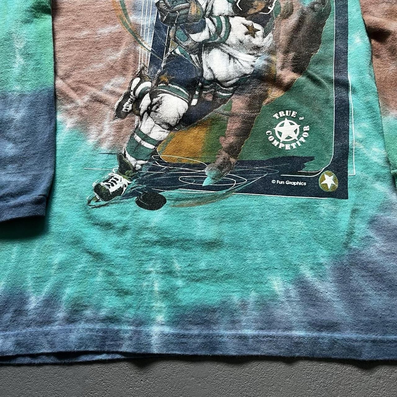 Vintage Tie Dye Hockey Long Sleeve Shirt True Competitor Graphic Size Medium
