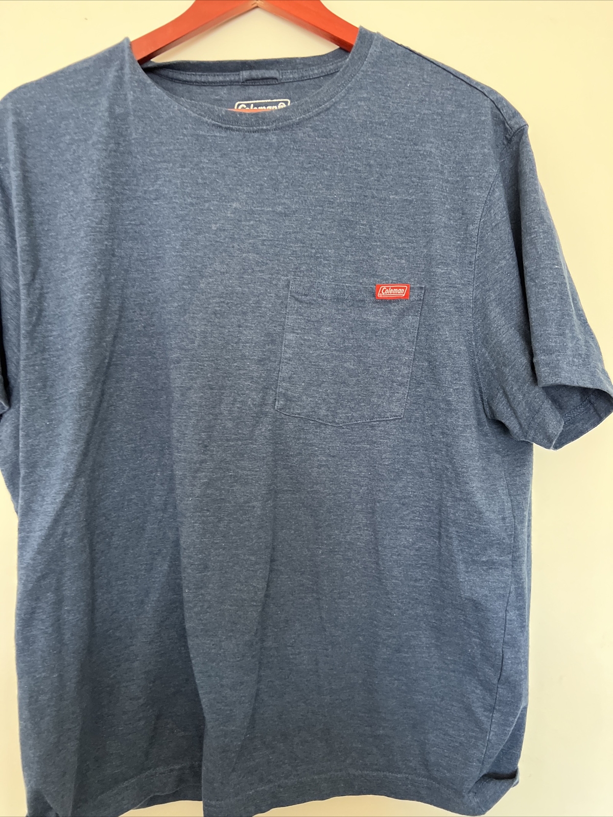 Coleman X Large (2-blue Or 1 Tan Brown) pocket cotton/poly T-shirt
