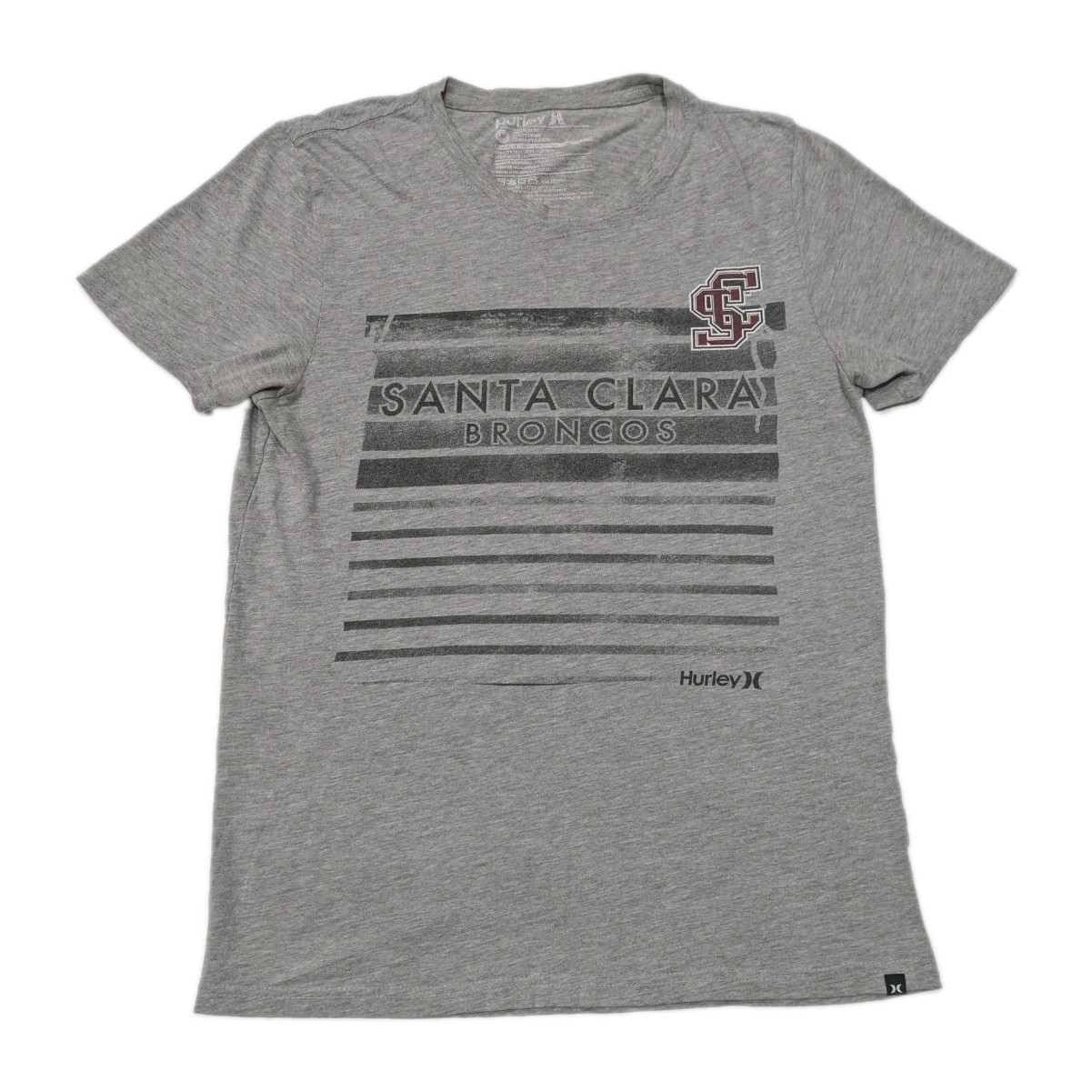 Hurley Santa Clara Broncos T-shirt Men’s Size M Premium Fit Gray Short Sleeve