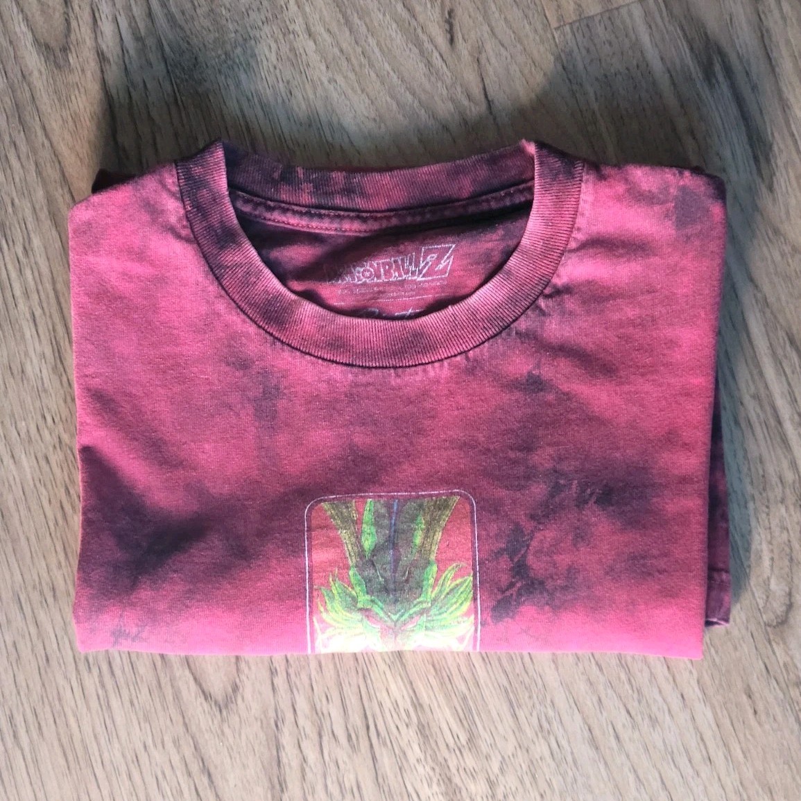 Primitive x Dragon Ball Z Men’s Shenron Red/Black Tie Dye Crew Neck Tee L