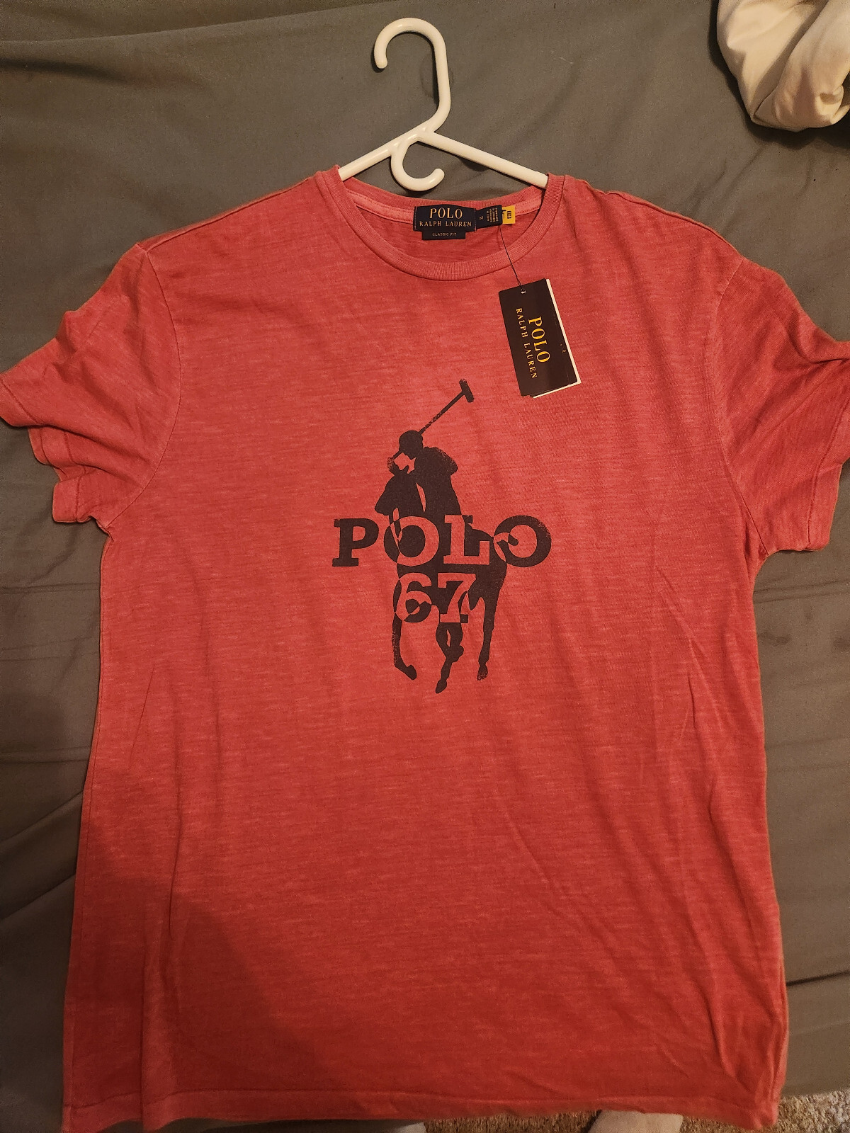 Red Ralph Lauren Polo T-Shirt Medium with Black Ralph Lauren Polo Logo G-Style!!