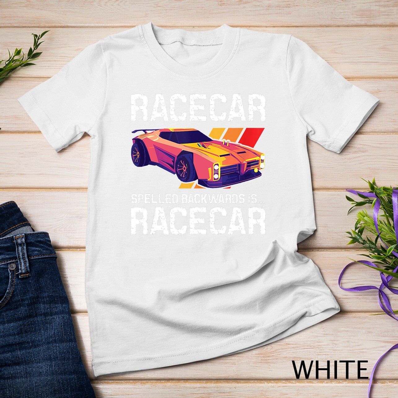 Racecar Spelled Backwards – Car Racer Mechanic Racing Race Unisex T-shirt