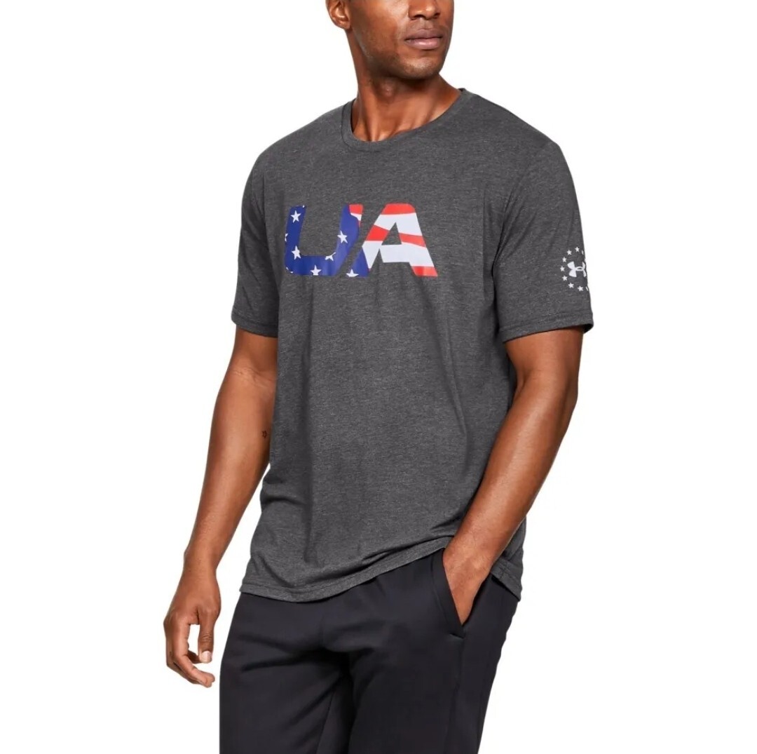 Under Armour Men’s UA Freedom Big Flag USA T-Shirt, Graphite, Sz. Small