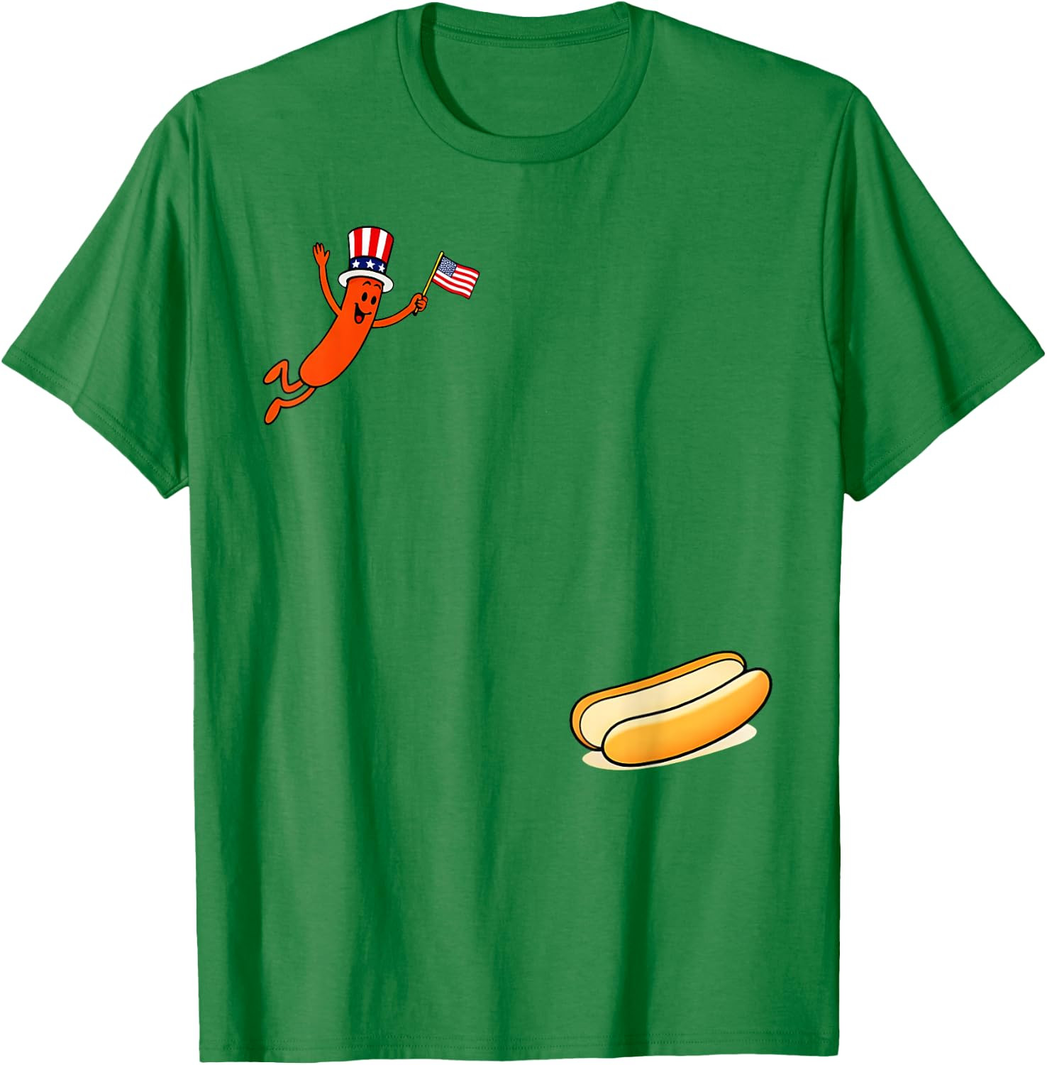 Hot Dog Freedom Dive T-Shirt Funny Uncle Sam Patriotic 4th of July Graphic Tee