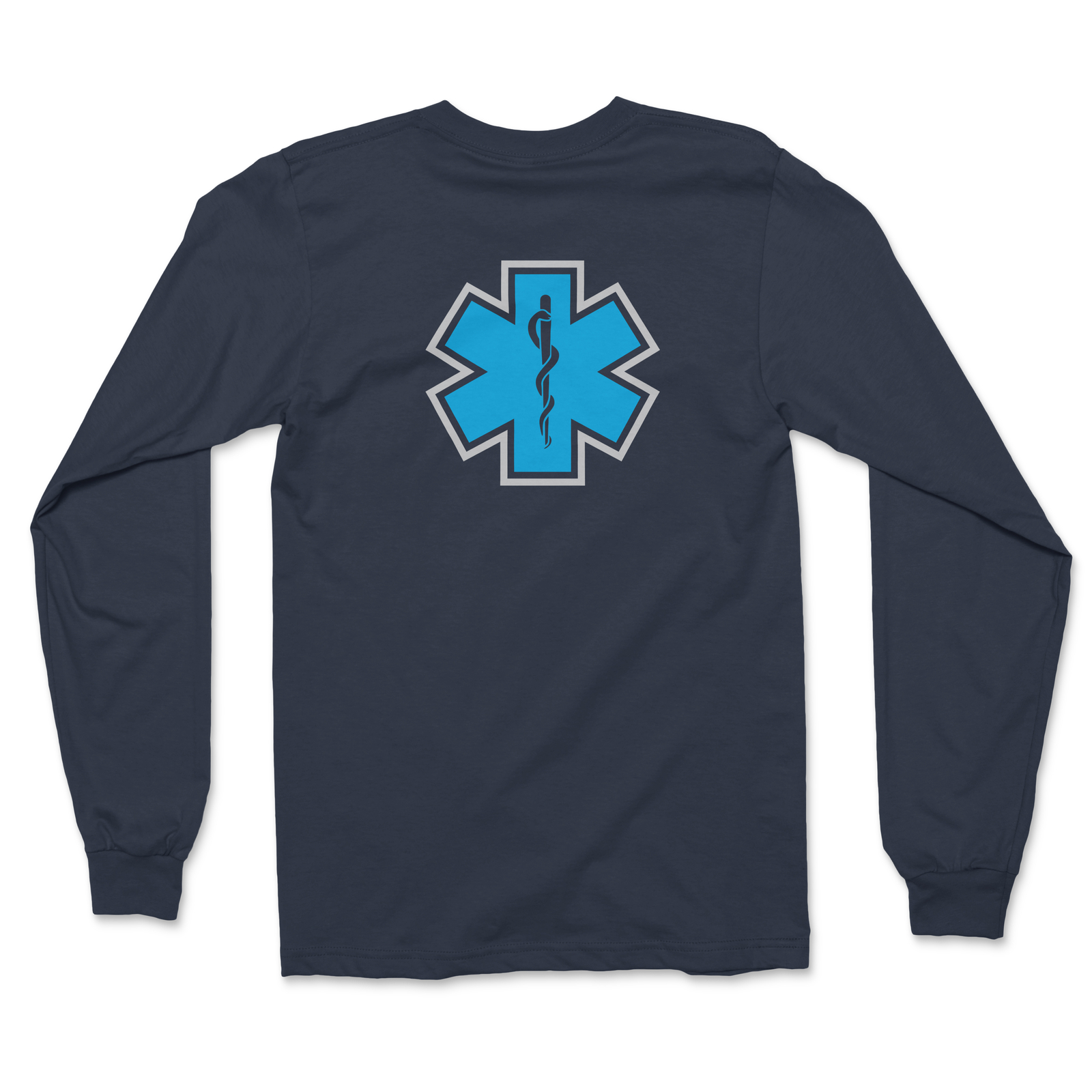 EMS EMT Paramedic Silver Reflective Long Sleeve Emergency Medical Navy Blue
