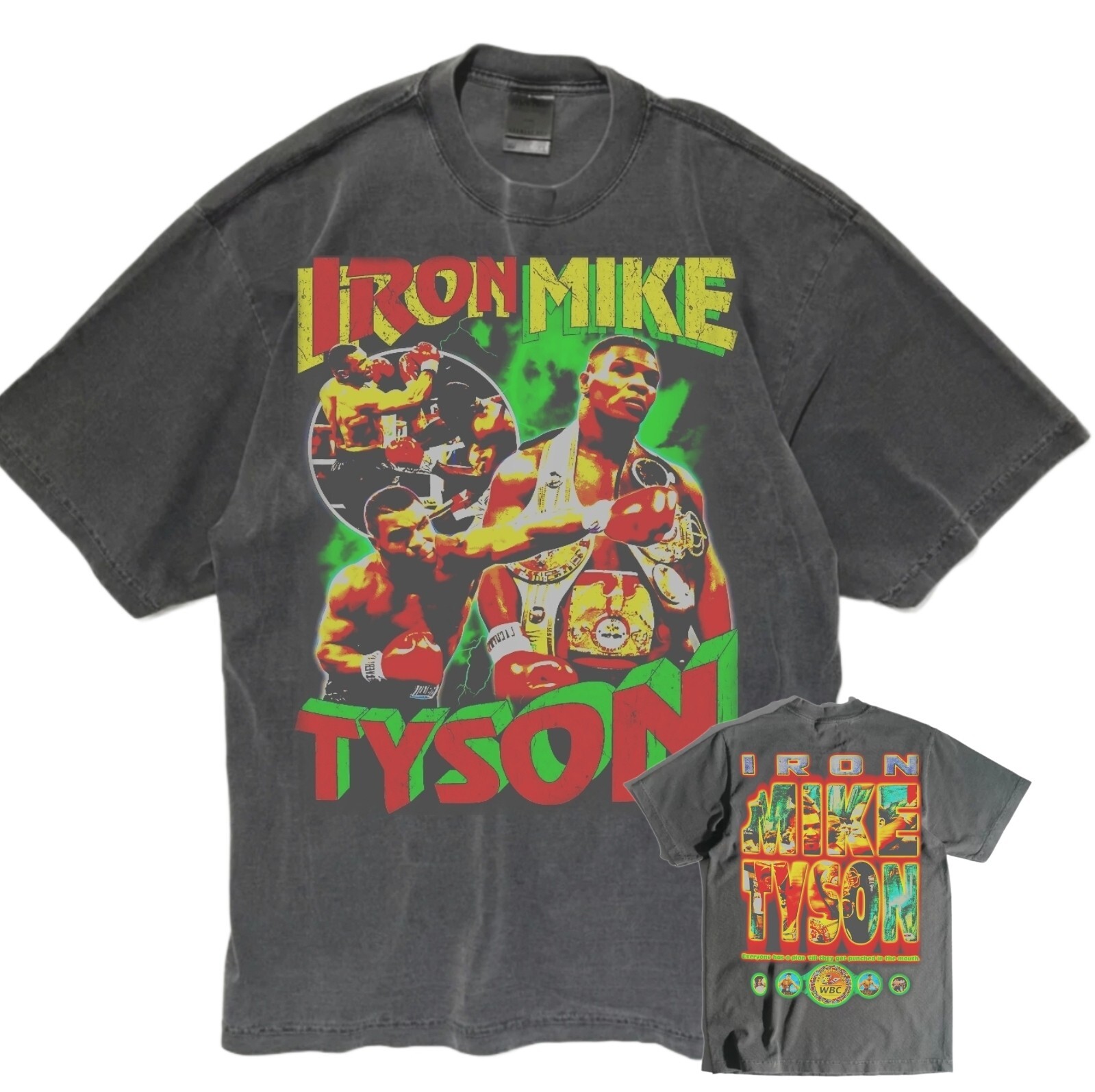 IRON MIKE TYSON ON A SHAKA HEAVYWEIGHT GARMET DYED T SHIRT “MODERN”