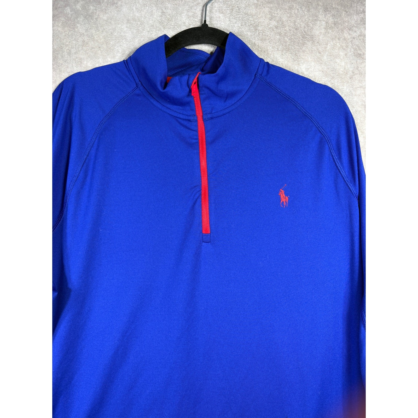 Polo Ralph Lauren Performance Jersey Quarter Zip Pullover Mens Size Large Blue