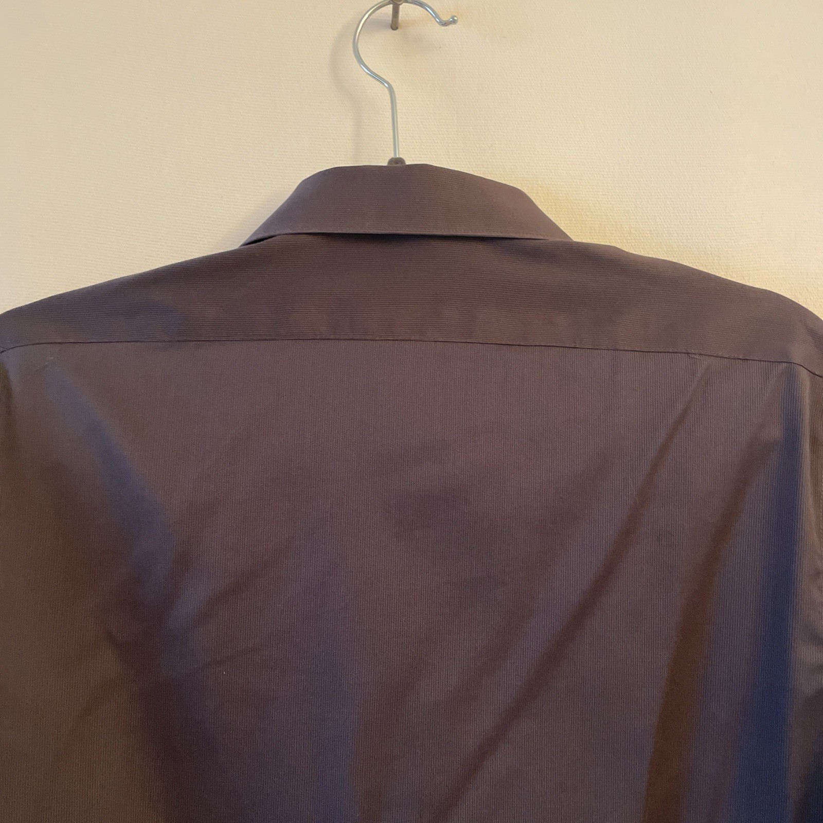 Calvin Klein Non Iron Button-Up Shirt Gray Solid Knit Long Sleeve Men Size M