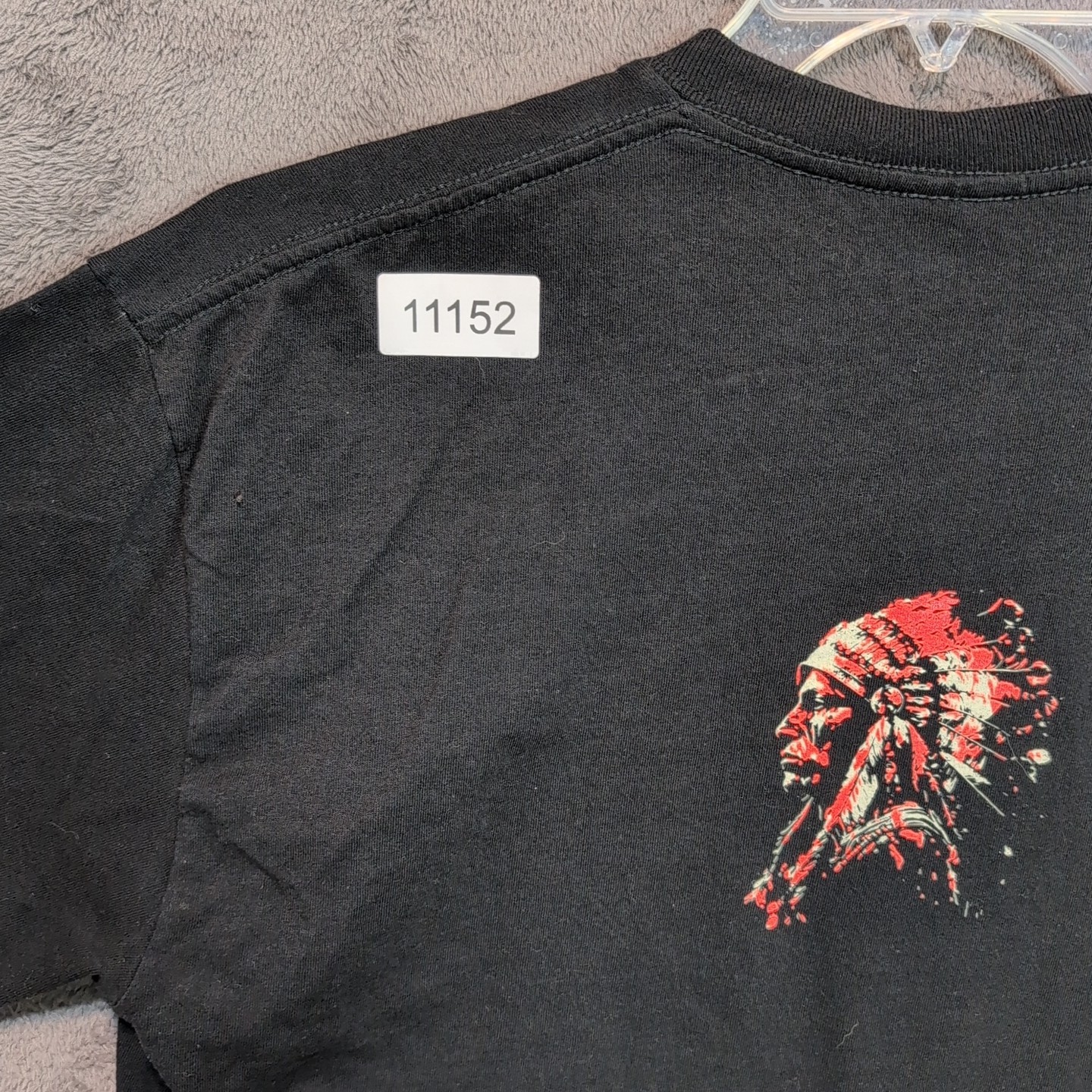 Indian Chief Shirt Adult Extra Large Black Graphic Pop Art Screen Print Mens