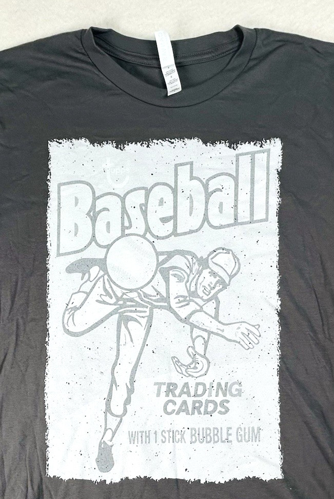 Retro Topps Baseball Trading Cards Distressed Cotton Gray T-Shirt Unisex Large
