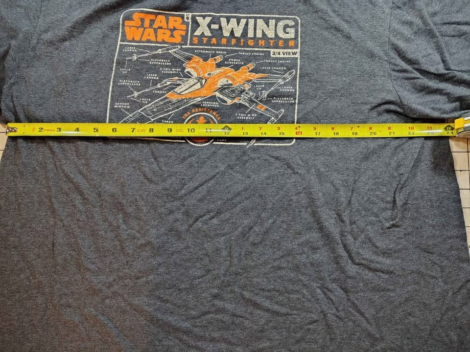 Men’s Gray Size 2XL Star Wars Mad Engine X-Wing Starfighter Graphic T-Shirt