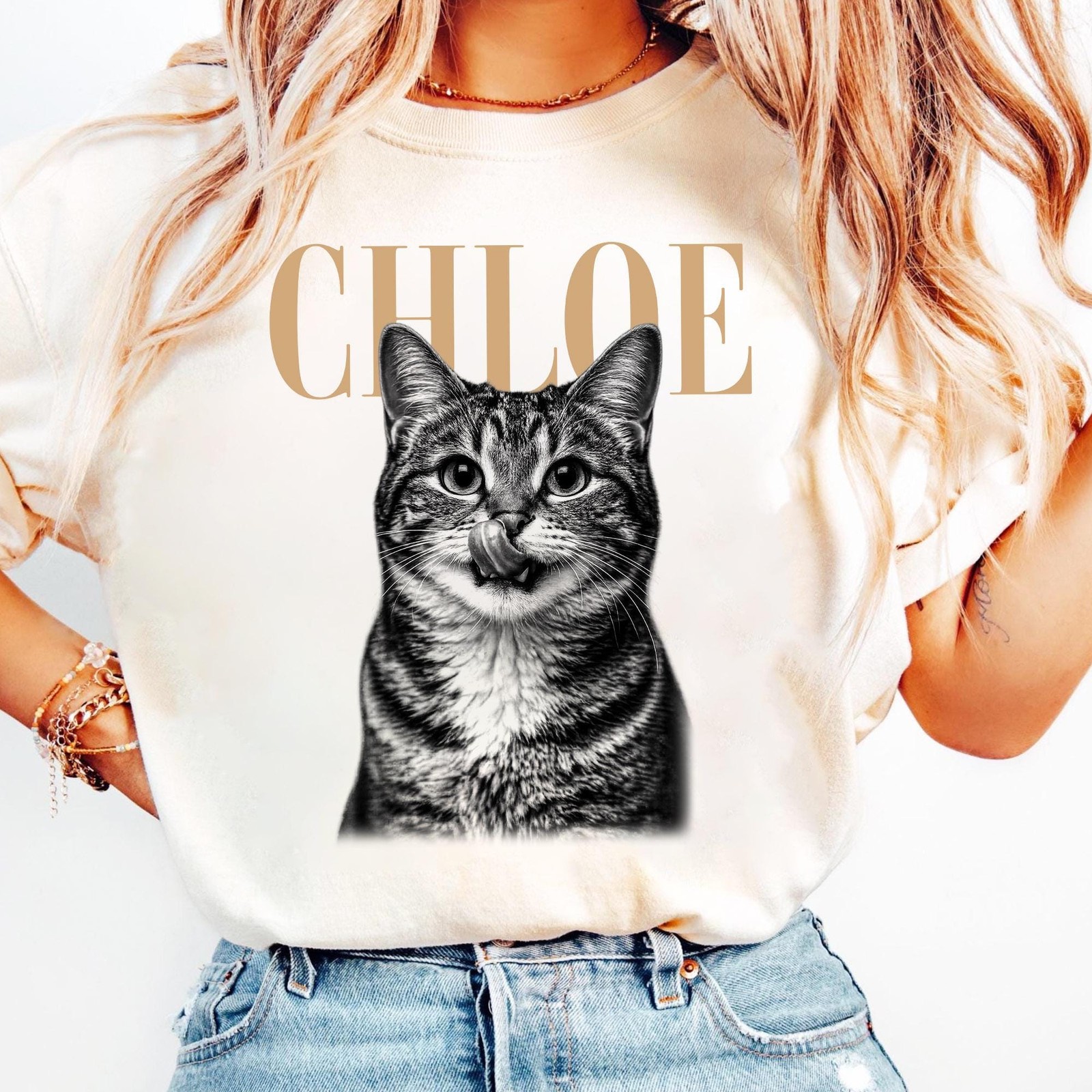 Personalized Dog Photo Shirt Custom Pet Face Vintage Style Dog Mom Gift