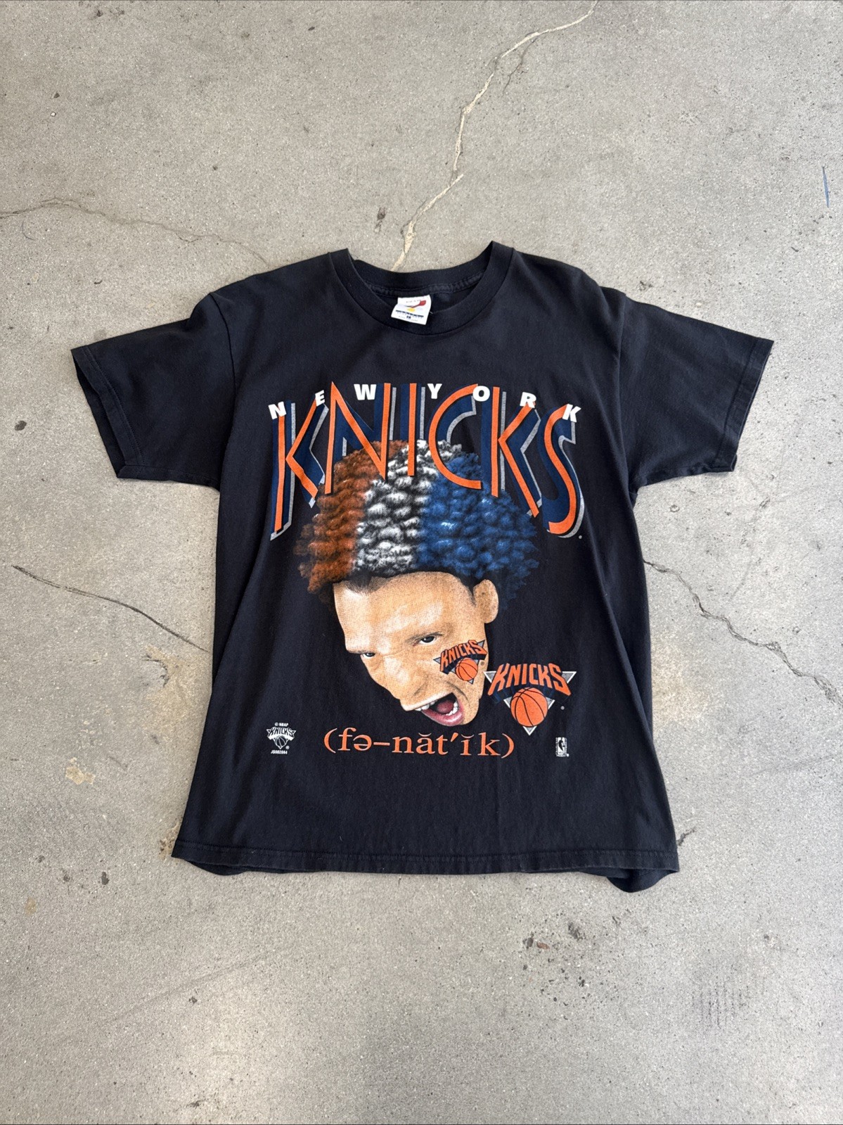 Vintage 1990s NBA New York Knicks Fanatic Short Sleeve Tee Shirt Size Large Rare